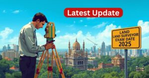 land surveyor exam date 2025 karnataka checking site with theodolite instrument in Karnataka city background showing latest update on Land Surveyor Exam Date 2025
